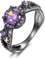 💍 stunning maihao 10kt black gold filled fashion ring with white fire opal cz and purple amethyst – exquisite women's wedding jewelry with aaa cubic zirconia, size 6-10 (us code 7) logo