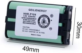 img 2 attached to 🔋 GEILIENERGY 3.6V Home Phone Battery: Compatible with HHR-P104, HHR-P104A, KX-FG6550, KX-FPG391, KX-TG2388B, KX-TG2396 - Replacement (2 Pack)