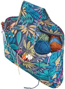 img 2 attached to 🧶 Ripple Knitting Tote Bag: Travel-Friendly Wrist Bag for 14-inch Knitting Needles, Yarn, and Crochet Supplies - HOMEST (Patent Pending)