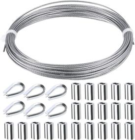 img 4 attached to 📏 YXGOOD 316 Wire Rope Cable Kit - 1/16 Inch x 33 Feet Stainless Steel Wire Rope Cable with 20 Aluminum Crimping Sleeves and 6 Stainless Steel Thimble Cable Railing Accessories