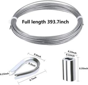 img 3 attached to 📏 YXGOOD 316 Wire Rope Cable Kit - 1/16 Inch x 33 Feet Stainless Steel Wire Rope Cable with 20 Aluminum Crimping Sleeves and 6 Stainless Steel Thimble Cable Railing Accessories