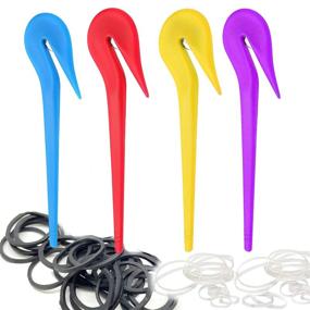 img 3 attached to 🔪 Pain-Free Elastic Hair Band Remover Cutter Kit - BEBEEPOO 4PCS Pony Pick for Cutting Rubber Hair Ties, Includes 50pcs Black Rubber Hair Ties and 50pcs Clear Elastic Hair Bands