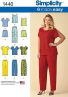 🧵 simplicity us1446ff easy-to-sew women's sewing pattern kit for shirts, pants, and shorts - code 1446, sizes 18w-24w logo