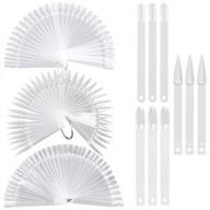 💅 140 pieces clear nail art tips display fan-shaped polish board with ring - nail sample swatches sticks logo