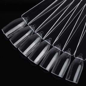 img 3 attached to 💅 140 Pieces Clear Nail Art Tips Display Fan-Shaped Polish Board with Ring - Nail Sample Swatches Sticks