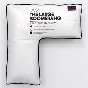 img 4 attached to 🌙 I AM The Large Boomerang Pillow, Pack of 1, White: Premium Comfort and Support