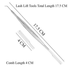 img 3 attached to Инструмент для разделения ресниц Pro - профессиональный набор для поднятия ресниц с красителями, расческой для удлинения и серебристым стальным подъемником - расческа для разделения ресниц для улучшения ресниц.