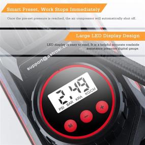 img 3 attached to ✨ AstroAI Portable Air Compressor Tire Inflator - 12V DC Auto Tire Pump with Digital Pressure Gauge, 100PSI, Emergency LED Light - Ideal for Car, Bicycle, Balloons & Other Inflatables