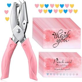 img 4 attached to 🎟️ Punch Card and Reward Punch Card: Handheld Punch Kit, Single-Hole Paper Puncher - Metal Punch with Soft Grip for Home, School, Office, Clothing Tickets, Scrapbooking & More