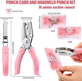 img 3 attached to 🎟️ Punch Card and Reward Punch Card: Handheld Punch Kit, Single-Hole Paper Puncher - Metal Punch with Soft Grip for Home, School, Office, Clothing Tickets, Scrapbooking & More