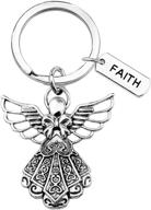 ✝️ guardian angel keychain with faith charm: the perfect memorial keyring for religious gifts logo