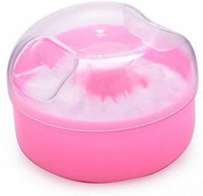 img 1 attached to 👶 ericotry 2 Pcs Baby After-Bath Powder Puff Sponge Box Kit Dispenser DIY Make Up Cosmetic Loose Powder Jar Container Case (Pink) - Convenient and Stylish Storage Solution for Post-Bath Baby Powder Application