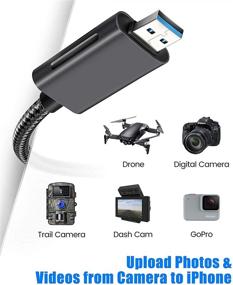 img 3 attached to 📱 Versatile SD Card Reader for iPhone/iPad with Trail Camera SD Viewer Adapter - USB Memory Micro SD Card Reader for iPhone Mac PC Desktop - Plug and Play, No App Required!