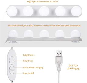 img 1 attached to 💡 Enhance your Vanity Mirror with Dimmable LED Lights - 5 Bulbs, 3 Color Modes, Adjustable Brightness - Perfect Makeup Lighting for Bathroom, Dressing Room, and Christmas Gift