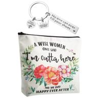 retirement presents set for women: funny happy bestie teacher coworker retired party, makeup bag & keychain for wife mom grandma coworkers boss nurse retirees colleagues work leaving present logo