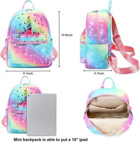 img 3 attached to Backpack Fashion Shoulder BookBags Unicorn Rainbow