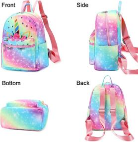img 1 attached to Backpack Fashion Shoulder BookBags Unicorn Rainbow