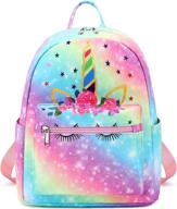 backpack fashion shoulder bookbags unicorn rainbow logo