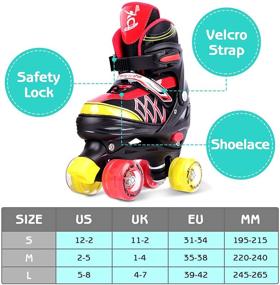 img 3 attached to Mixhomic Adjustable Roller Skates for Boys and Girls, Kids Roller Skates Adjustable Size, Adjustable Roller Skates for Kids with 4 Light Up Wheels, Perfect Children's Rollerskates for Beginners