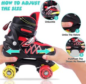 img 1 attached to Mixhomic Adjustable Roller Skates for Boys and Girls, Kids Roller Skates Adjustable Size, Adjustable Roller Skates for Kids with 4 Light Up Wheels, Perfect Children's Rollerskates for Beginners