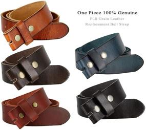 img 1 attached to Refined BS040 Vintage Grain Leather Strap: The Perfect Men's Belt Accessory