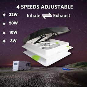 img 1 attached to 🚐 Enhance Your RV Experience with the Automatic RV Vent Fan: Rain Sensor, Reversible Airflow, 4 Speeds, Smoke Vent Cover Lid (14"x14")