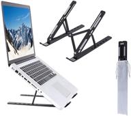 💻 portable laptop stand, sweeho foldable laptop holder, adjustable ergonomic stand with 6 angles, aluminum alloy macbook stand for desk, compatibility with 10-15.6in laptops (black) logo