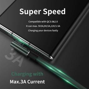 img 2 attached to 🔌 2Pack Green USB A to USB C 90 Degree Cable - Tangle-Free, Fast Charging Cord for Samsung Galaxy S20 & MacBook Pro 2018