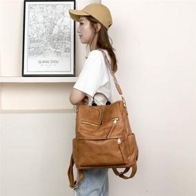 img 1 attached to Backpack Leather Shoulder Fashion Satchel Women's Handbags & Wallets and Fashion Backpacks