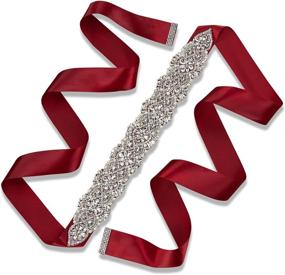 img 4 attached to Sisjuly Handmade Crystal Rhinestone Burgundy Women's Accessories in Belts