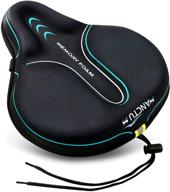 🚲 memory foam bike seat cushion cover - wide & soft bicycle saddle for men & women - comfortable exercise cycle seat cover - fits stationary bikes, cruiser, spin - includes waterproof cover logo