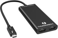 🔌 [certified] thunderbolt 3 dual hdmi display adapter by cablecreation - supports two hdmi 2.0 monitors at 4k@60hz, 40gbps - compatible with mac and select windows systems logo
