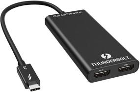 img 4 attached to 🔌 [Certified] Thunderbolt 3 Dual HDMI Display Adapter by CableCreation - Supports Two HDMI 2.0 Monitors at 4K@60Hz, 40Gbps - Compatible with Mac and Select Windows Systems