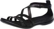 enhanced ecco women's summer cross strap sandal logo