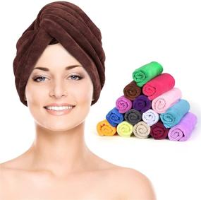 img 4 attached to 🧖 HHWLSFG Ultra-fine Fiber Hair Towel, Super Absorbent Quick-Drying Hair Care Towel 43.3 inch x 21.6 inch, Microfiber Towel, 1 Piece, 1 Color (Brown)