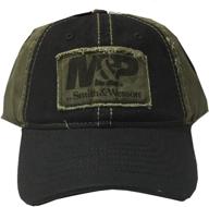 🧢 m&p by smith & wesson men's cap with patch logo, contrast stitching, officially licensed - navy/black logo