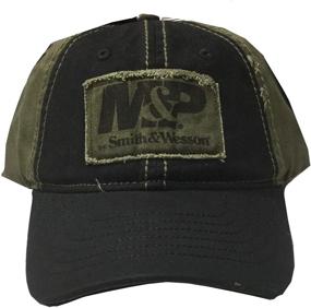 img 1 attached to 🧢 M&P by Smith & Wesson Men's Cap with Patch Logo, Contrast Stitching, Officially Licensed - Navy/Black