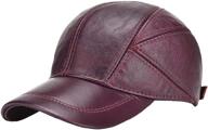 acdiac genuine cowhide leather hat: winter outdoor warmth, ear protection & adjustable baseball cap логотип