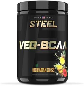 img 4 attached to 🌱 STEEL Добавки Veg - BCAA, Веганские BCAA, Без глютена, Повышенный рост мышц, Улучшенная выносливость и восстановление, Анаболический препарат, Без сои, 30 порций (Bohemian Bliss)