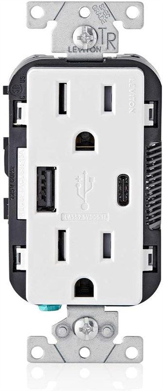 leviton t5633 w charger resistant receptacle electrical 로고