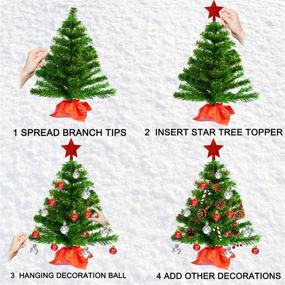 img 1 attached to 🎄 2Ft Mini Christmas Tree with 49pcs Hanging Ornaments – Easy DIY, Perfect for Indoor Decorations and Tabletop Display