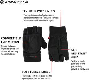 img 3 attached to 🧤 Medium Men's Manzella Cascade Convertible Gloves - Enhanced Accessibility for Outdoor Activities
