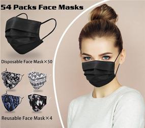 img 3 attached to (54 Packs) 4 Breathable Face Masks + 50 Pleated Face Masks - Washable & Adjustable
