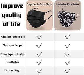 img 1 attached to (54 Packs) 4 Breathable Face Masks + 50 Pleated Face Masks - Washable & Adjustable