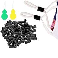 🧵 100pcs cord locks silicone toggles: non slip adjusters for drawstrings | free plastic hoist & copper wire threader | perfect for sewing machine, diy cross stitch logo