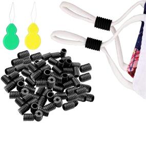 img 4 attached to 🧵 100pcs Cord Locks Silicone Toggles: Non Slip Adjusters for Drawstrings | Free Plastic Hoist & Copper Wire Threader | Perfect for Sewing Machine, DIY Cross Stitch