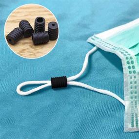 img 3 attached to 🧵 100pcs Cord Locks Silicone Toggles: Non Slip Adjusters for Drawstrings | Free Plastic Hoist & Copper Wire Threader | Perfect for Sewing Machine, DIY Cross Stitch