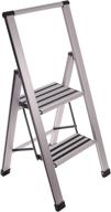 🪜 sorfey premium aluminum ladder: 2-step, lightweight & ultra slim. anti-slip steps, sturdy & portable for home, office, kitchen, photography. sleek aluminum finish. логотип