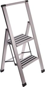 img 4 attached to 🪜 Sorfey Premium Aluminum Ladder: 2-Step, Lightweight & Ultra Slim. Anti-Slip Steps, Sturdy & Portable for Home, Office, Kitchen, Photography. Sleek Aluminum Finish.