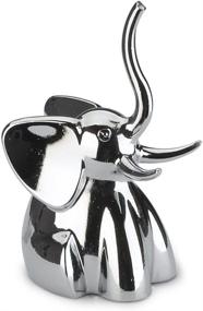 img 1 attached to 🐱 Charming Set of 3 Umbra Zoola Ring Holders: Bunny, Cat, Elephant - Chrome 3-Pack